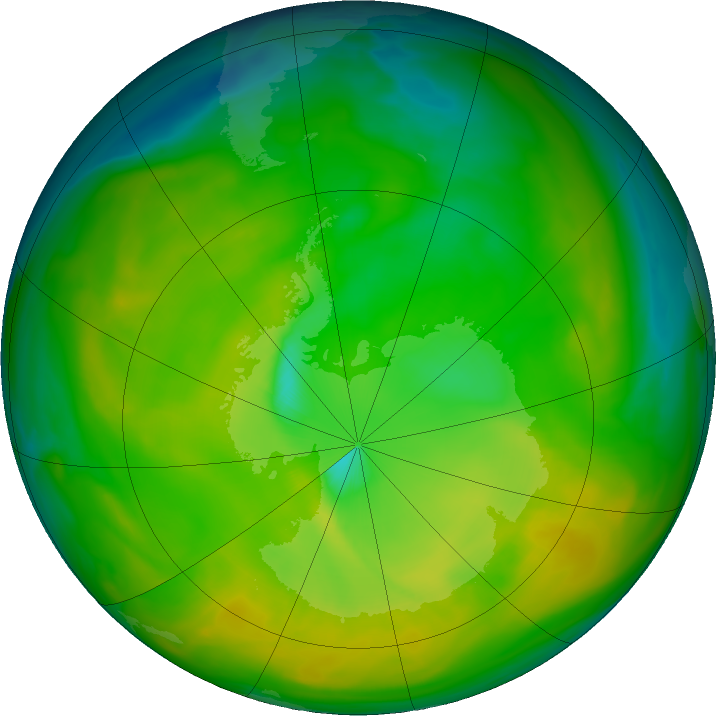 Antarctic ozone map for 14 November 2019